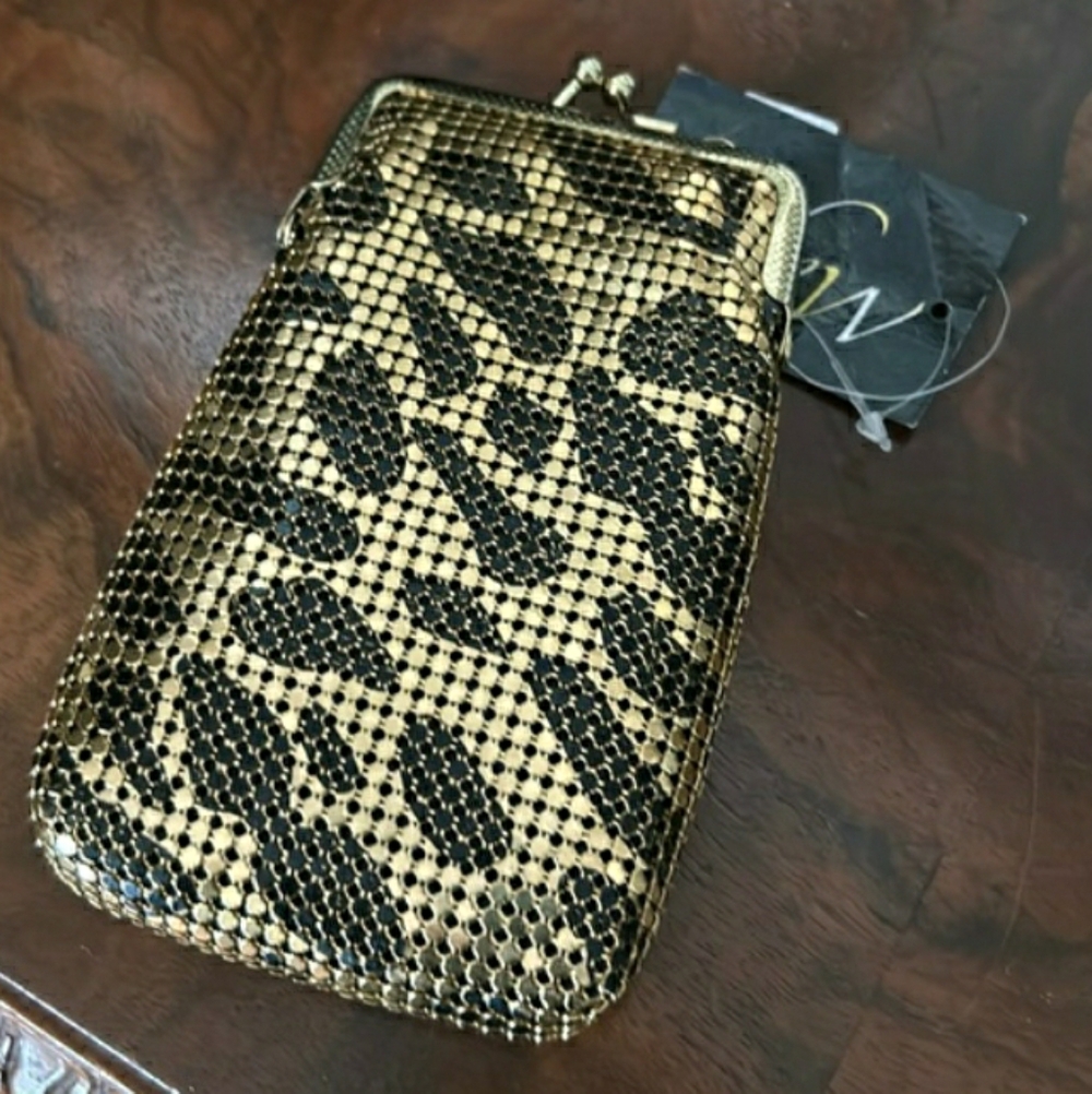 Leopard Cigarette Case Gold Black Magid Vintage Kiss Lock 🤎  NWT - Picture 2 of 9